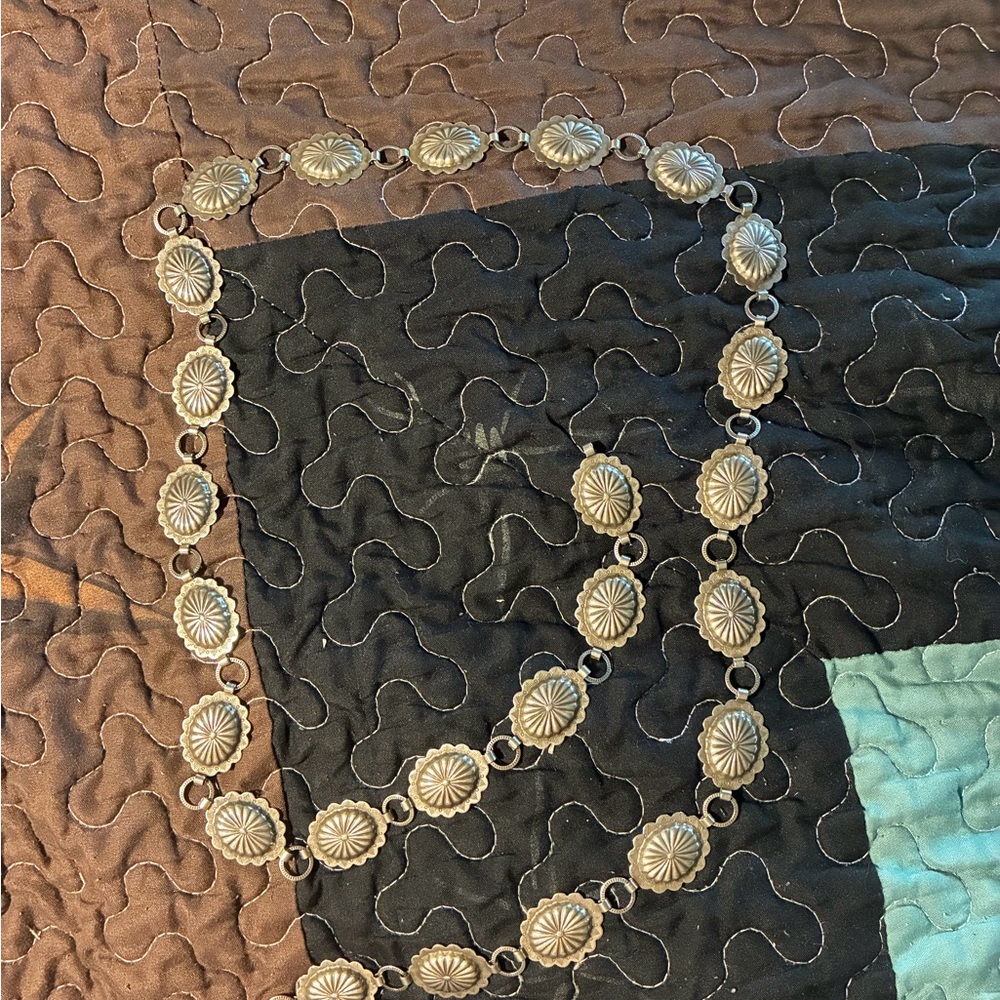 Sterling Silver Concho Link Belt -
